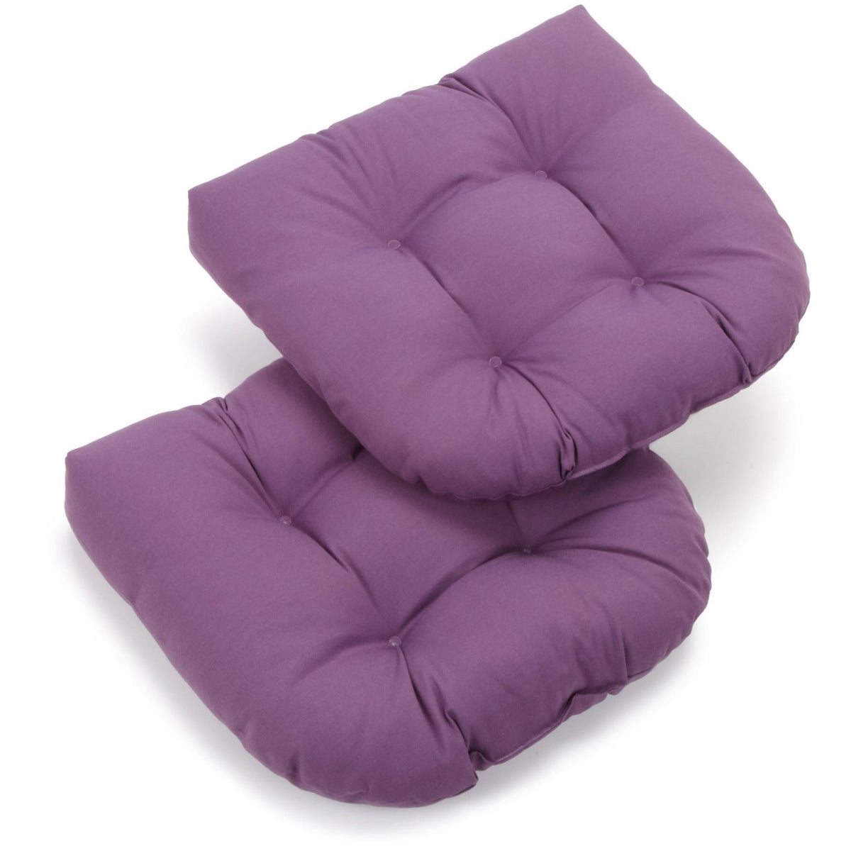 Blazing Needles 19-inch U-Shaped Twill Tufted Dining Chair Cushion (Set of 2)